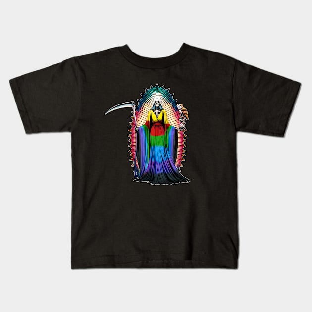 Santa Muerte of the Seven Powers - Santa Muerte de las Siete Potencias Kids T-Shirt by tracydixon